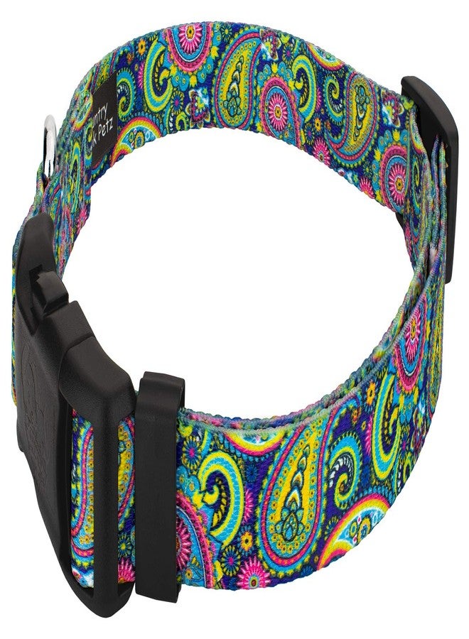 كانتري بروك ديزاين طوق كلب فاخر بنقشة بيزلي زاهية من كانتري بروك بيتز - مجموعة بيزلي بتصاميم أنيقة (1 بوصة، متوسط) - Image 4